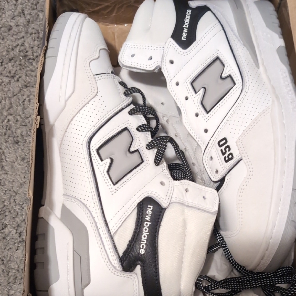 New Balance White and Gray Athletic Shoes